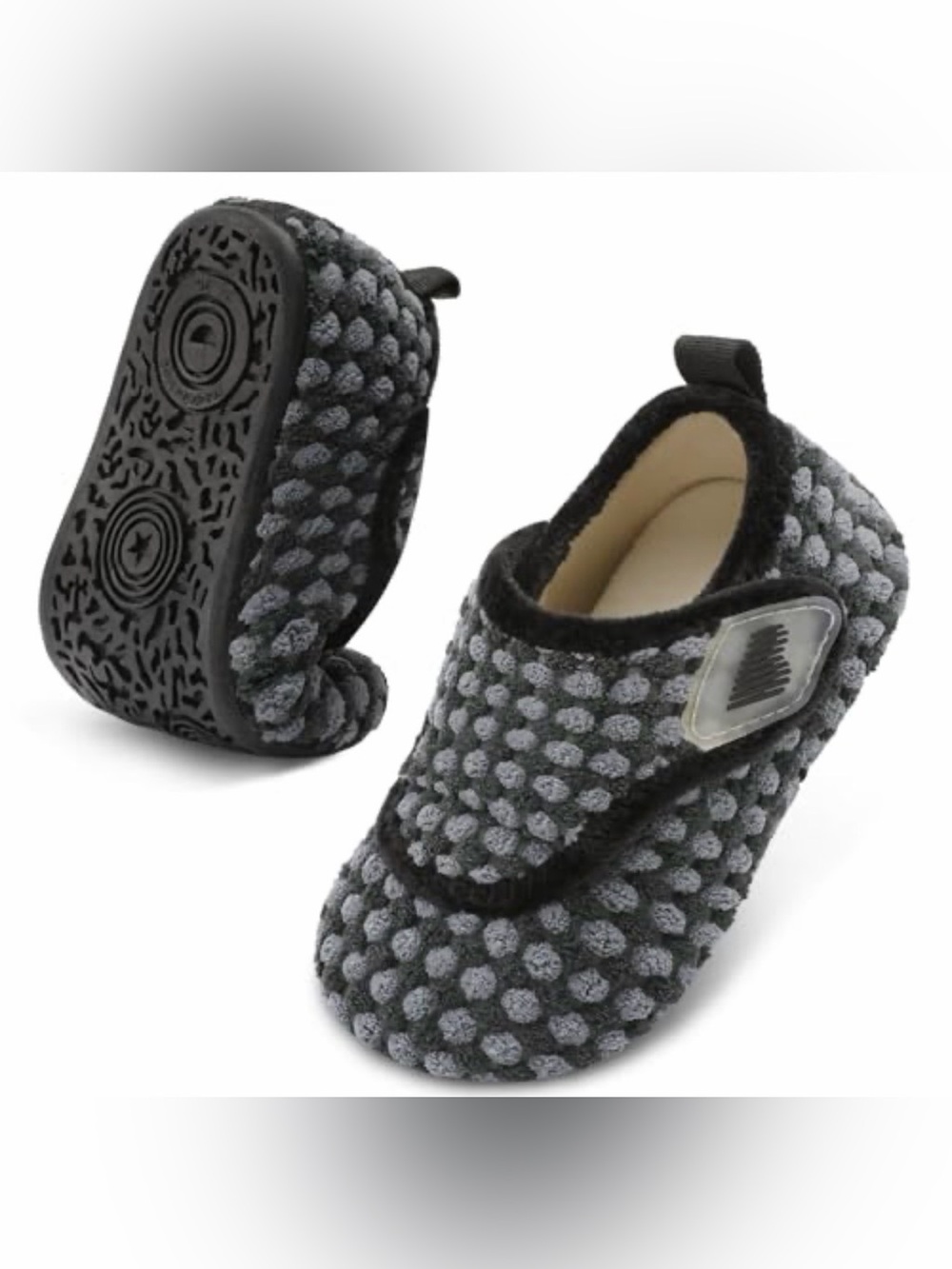 NWOT BareRun Toddler Non-Slip Shoes in Charcoal/Black Size 4-5